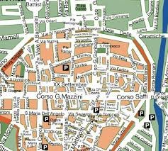 City map of  Faenza and other tourist destinations in the province of Ravenna